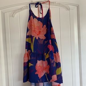 Everly tiered peony floral tank tie back top